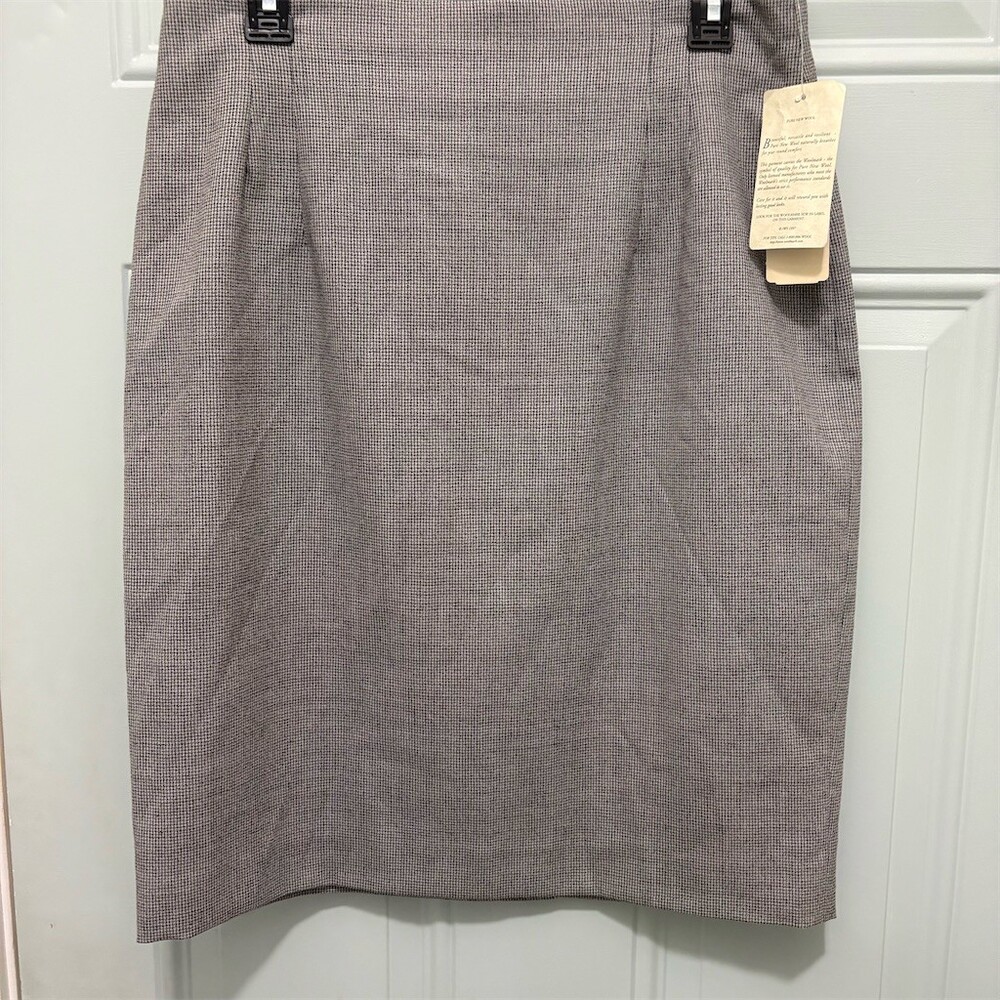 Jones New York Skirt Womens Size 12 Gray Houndstooth Straight Pencil Knee